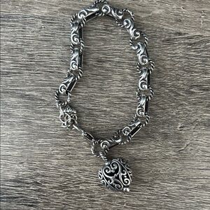 Brighton Silver Scrollwork Heart Bracelet